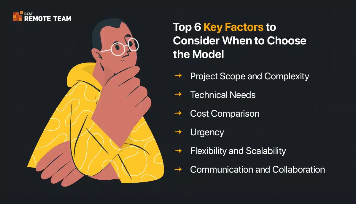 top 6 key factors to consider when choosing the developer model
